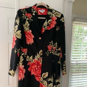 Long rockstar jacket 8 black floral